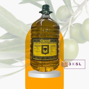 caja de 3 garrafas 5 L GARCEL ACEITE DE OLIVA VIRGEN EXTRA VARIEDAD PICUAL